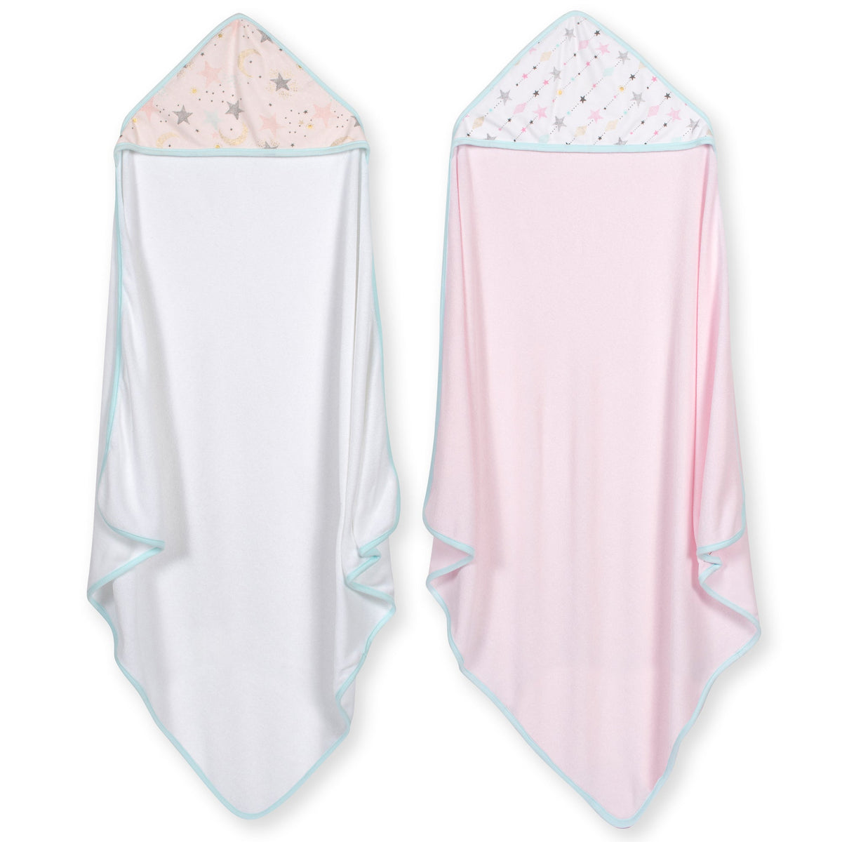 2-Pack Baby Girls Love and Sugar Hooded Towels