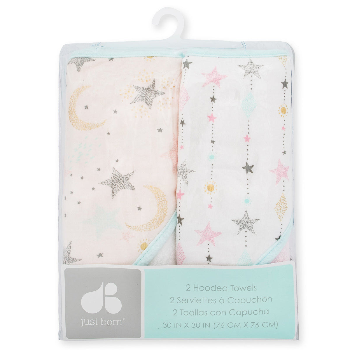 2-Pack Baby Girls Love and Sugar Hooded Towels, additional view 1