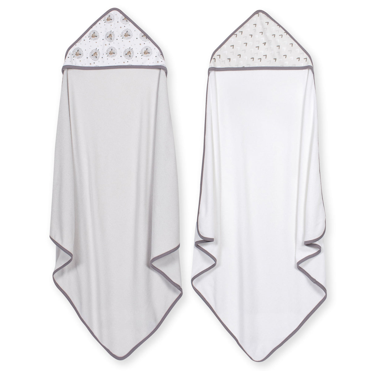 2-Pack Baby Neutral Counting Sheep Hooded Towels