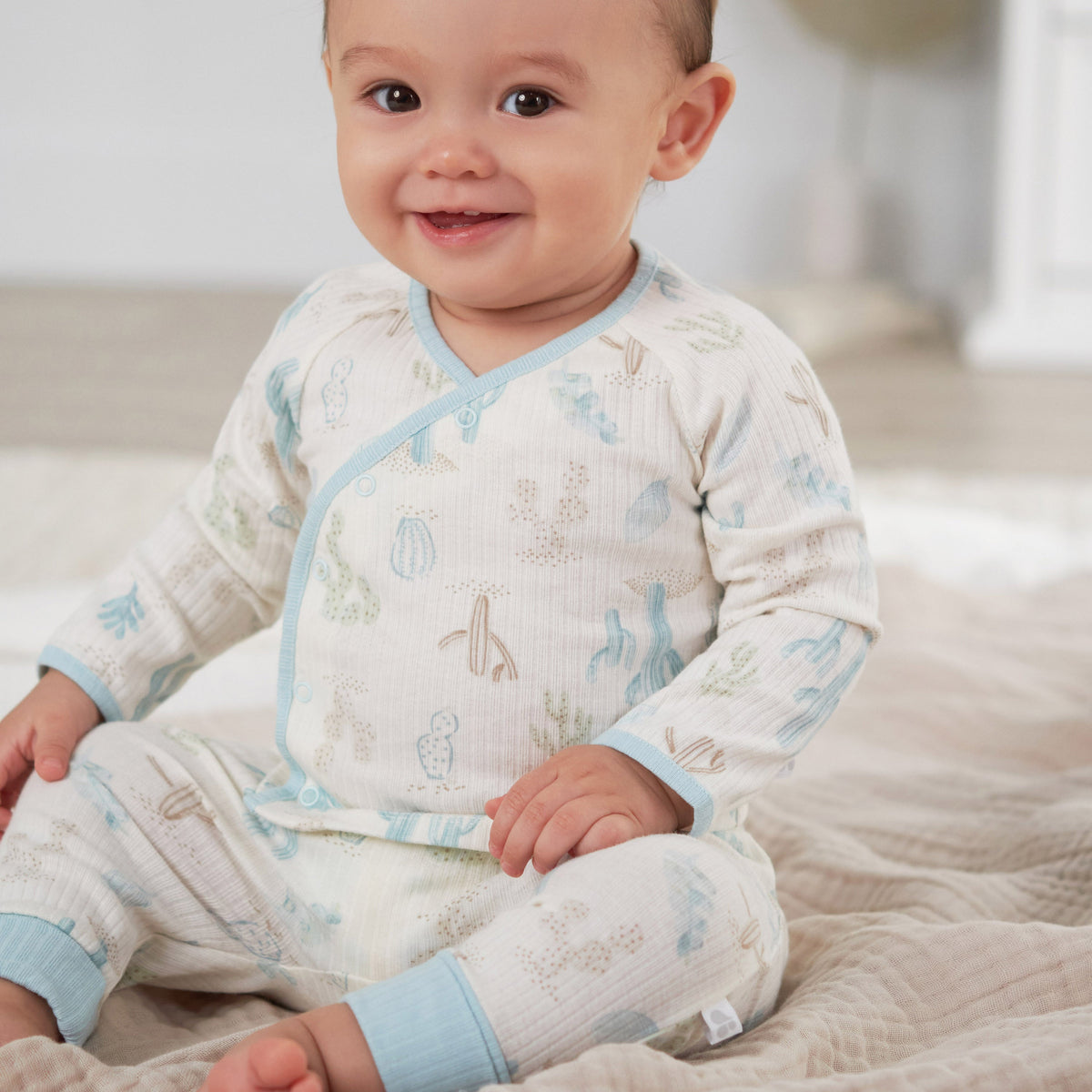 2-Piece Baby Boys Desert Cactus Take Me Home Set, lifestyle photo 1