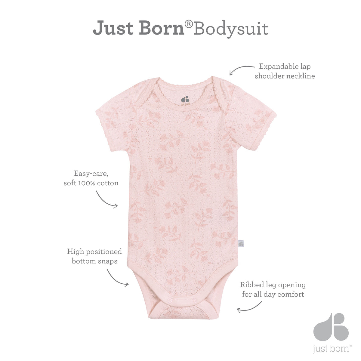 3-Pack Baby Girls Vintage Floral Short Sleeve Bodysuits-Gerber Childrenswear Wholesale