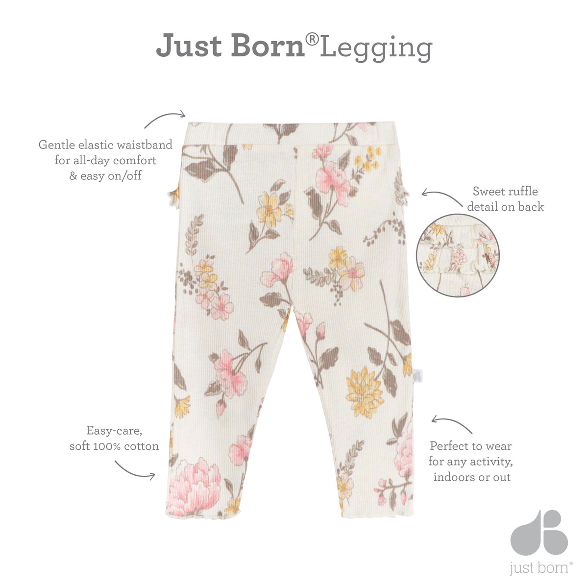2-Pack Baby Girls Vintage Floral Leggings-Gerber Childrenswear Wholesale