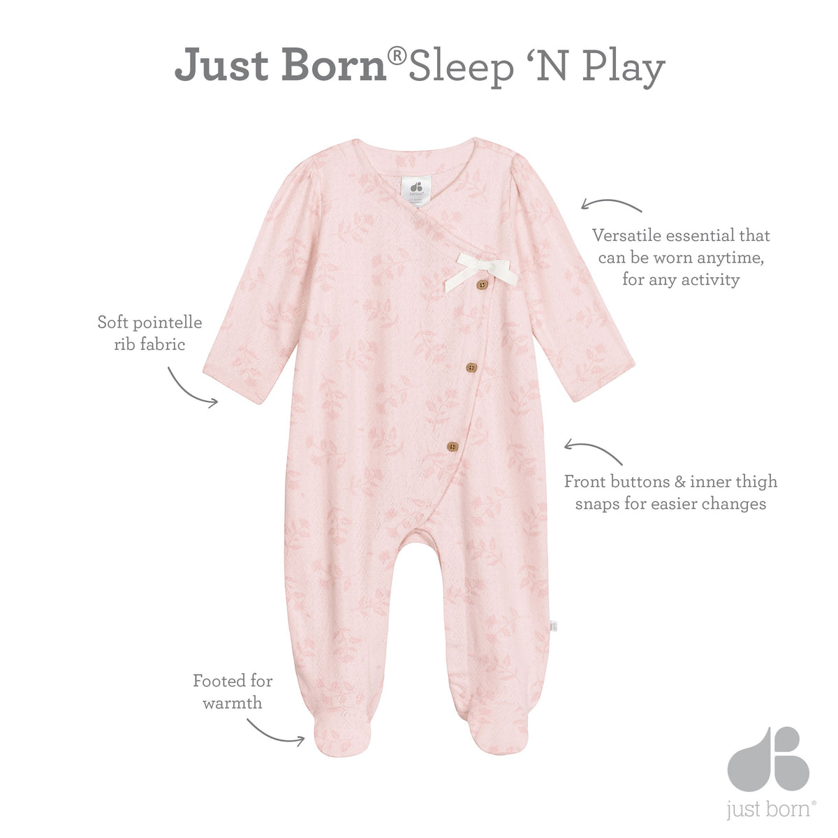 Baby Girls Vintage Floral Sleep 'N Play-Gerber Childrenswear Wholesale