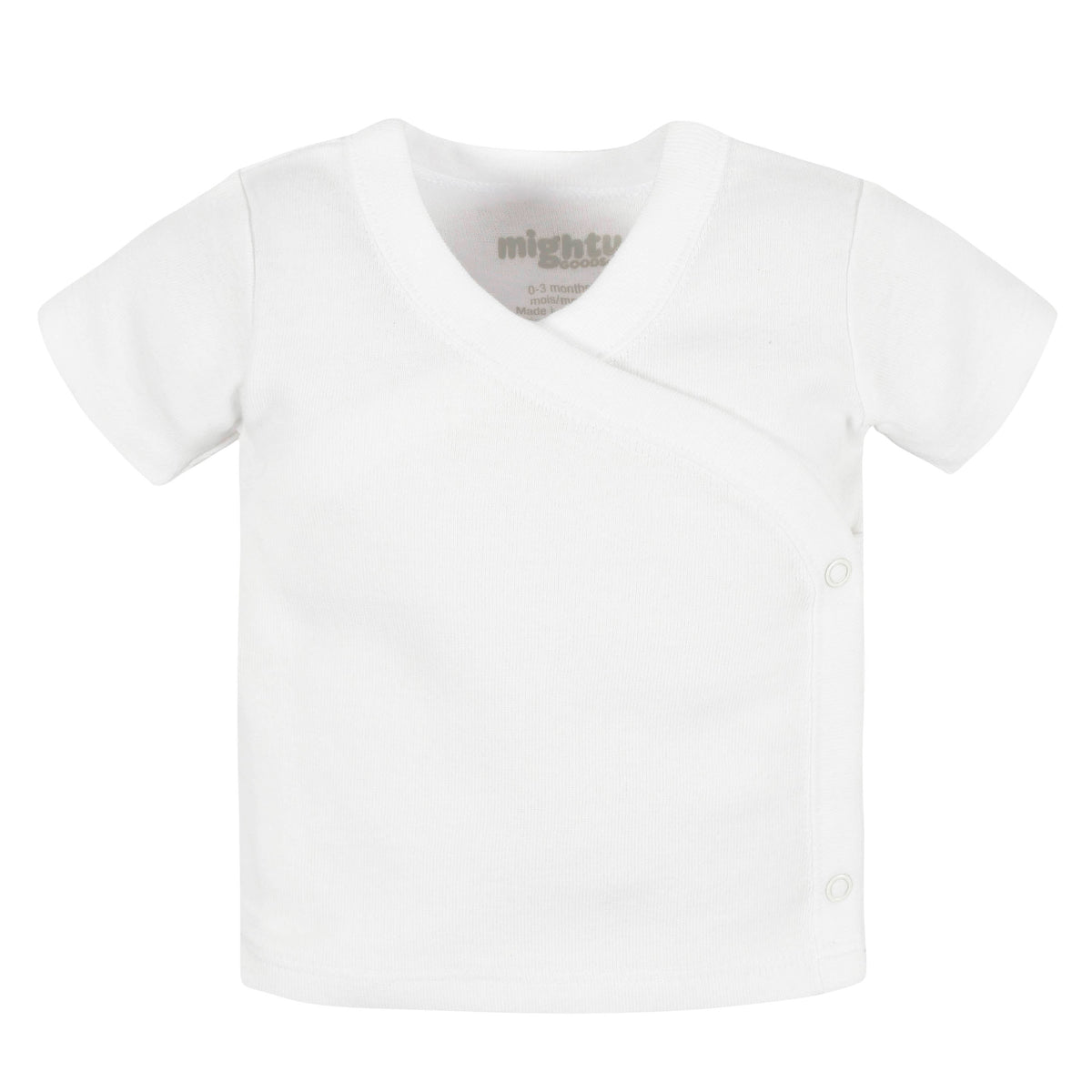 3-Pack Baby Neutral White Short Sleeve Side Snap Tee, additional view 2