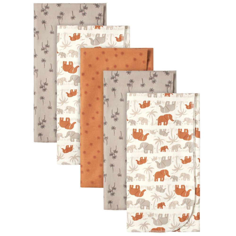 Modern Moments by Gerber Modern Moments by Gerber 5-Pack Baby Neutral Orange Flannel Blankets