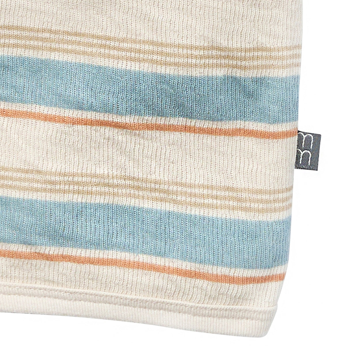 Baby Boys Beige Stripe Short Sleeve Hooded Top, view 4