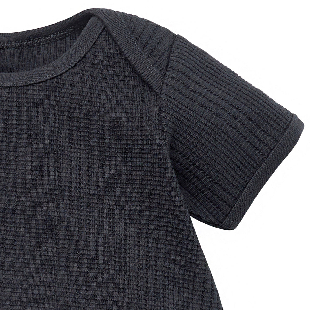 Baby Boys Dk Grey Dumpling Romper, view 2