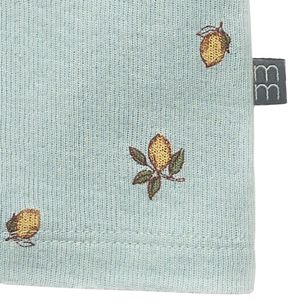 Baby Boys Lt Sky Lemon Henley Drop Shoulder Top, view 4