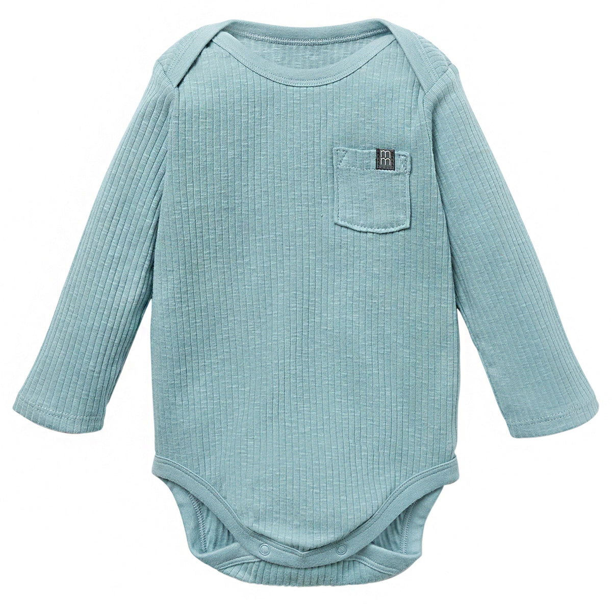 Baby Boys Md Teal Long Sleeve Bodysuit