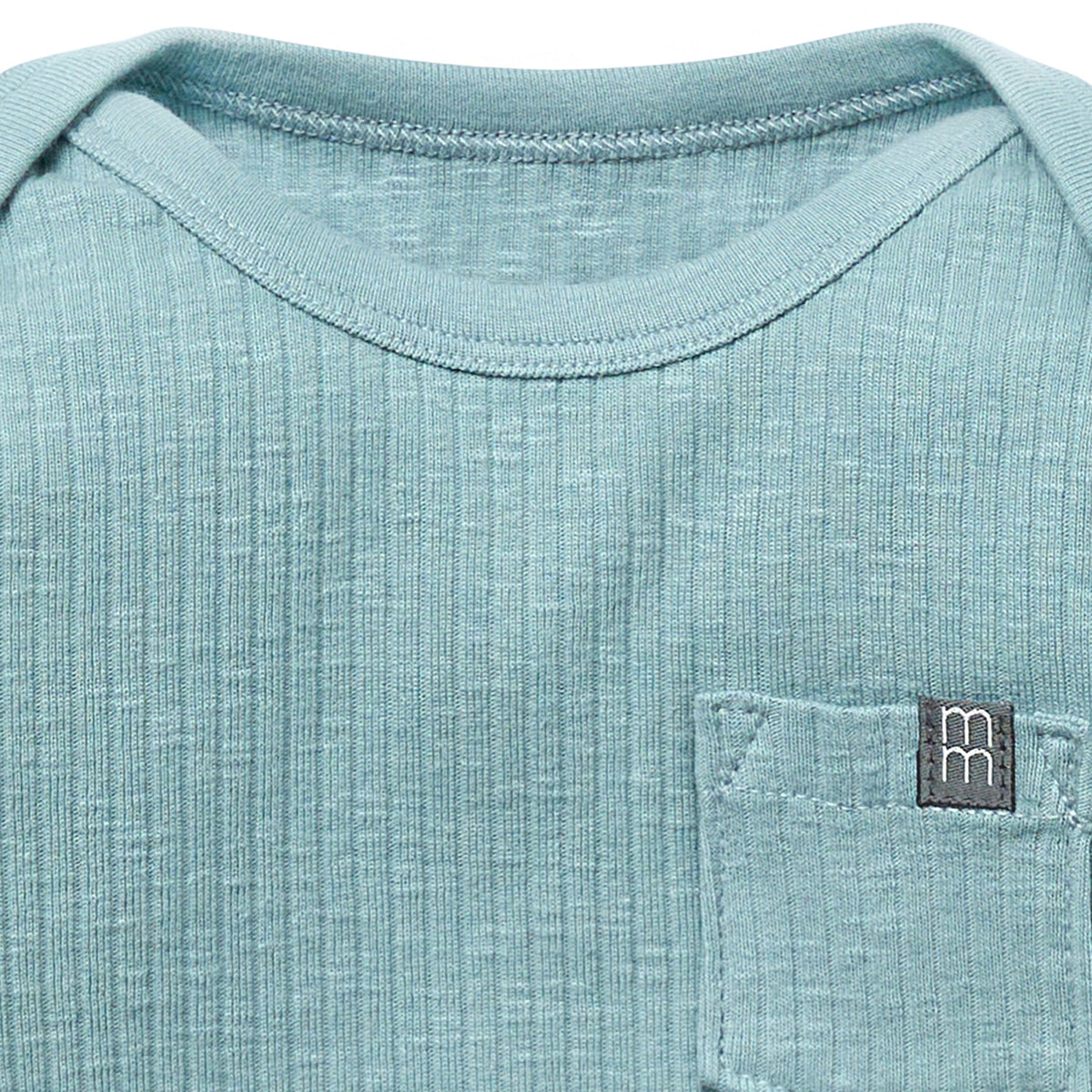 Baby Boys Md Teal Long Sleeve Bodysuit, view 3