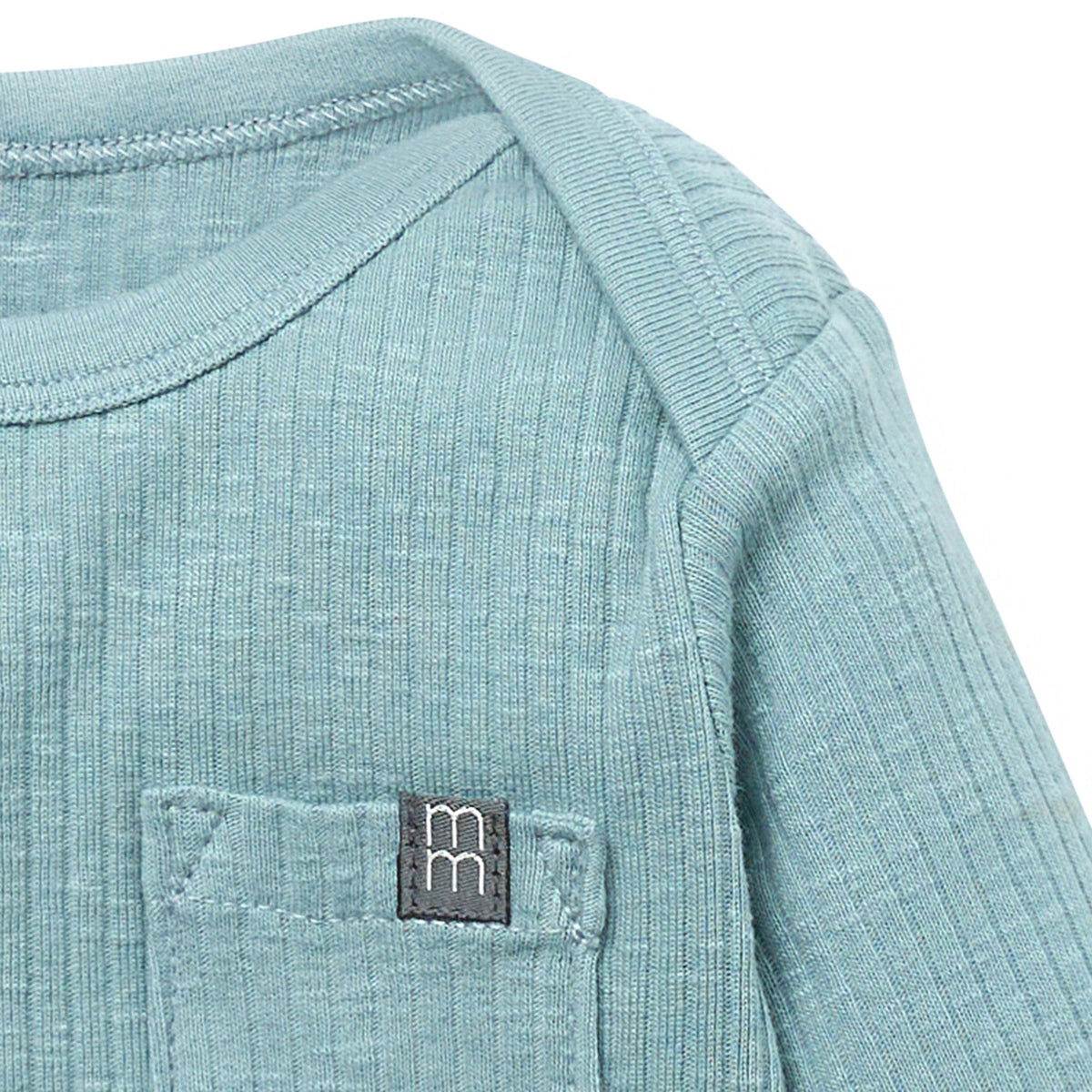 Baby Boys Md Teal Long Sleeve Bodysuit, view 4