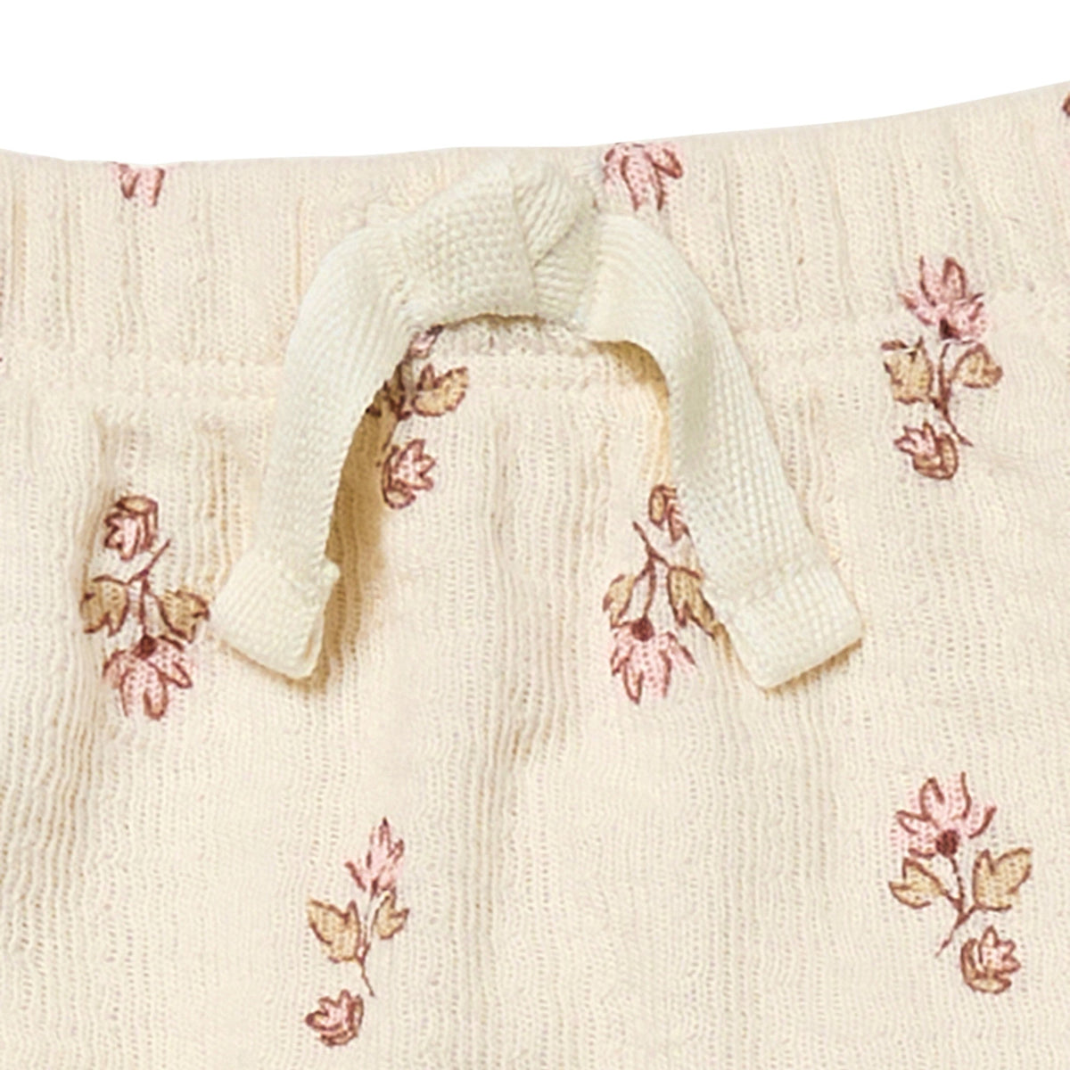 Baby Girls Lt Beige Daisies Flowers Harem Pants, view 2