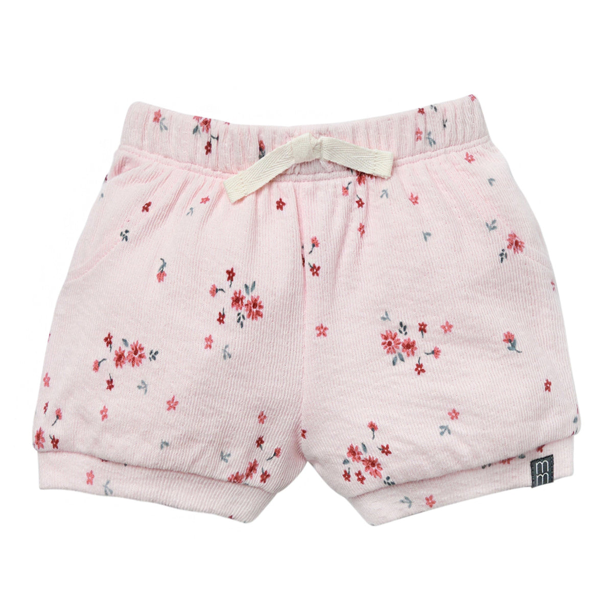 Baby Girls Lt Pink Floral Cuffed Shorts