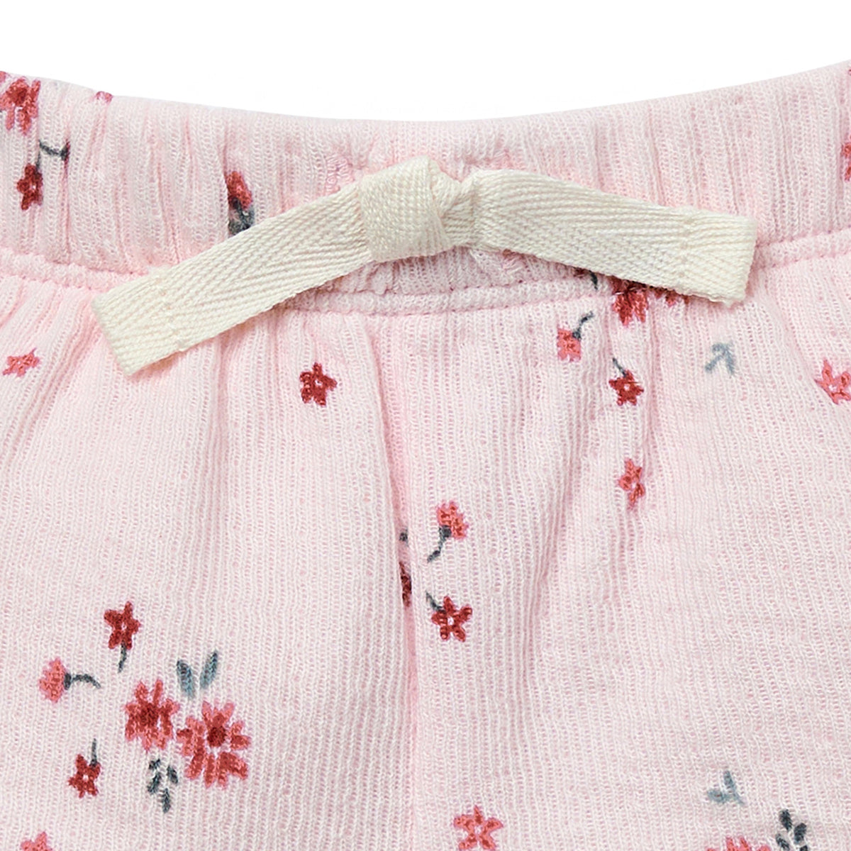 Baby Girls Lt Pink Floral Cuffed Shorts, view 2