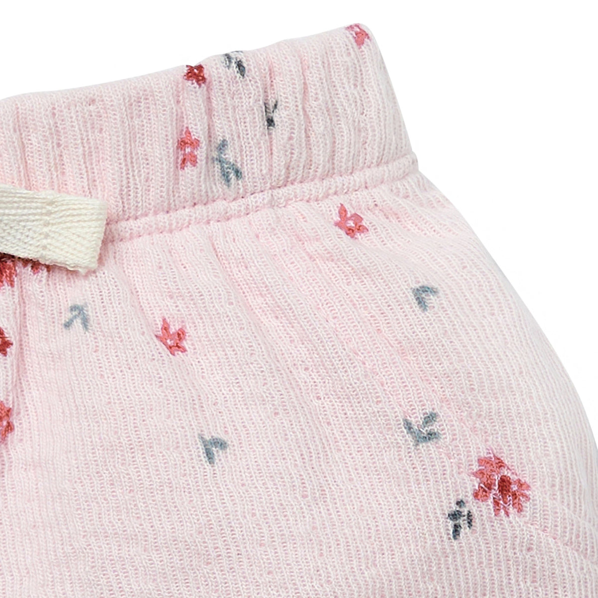 Baby Girls Lt Pink Floral Cuffed Shorts, view 3