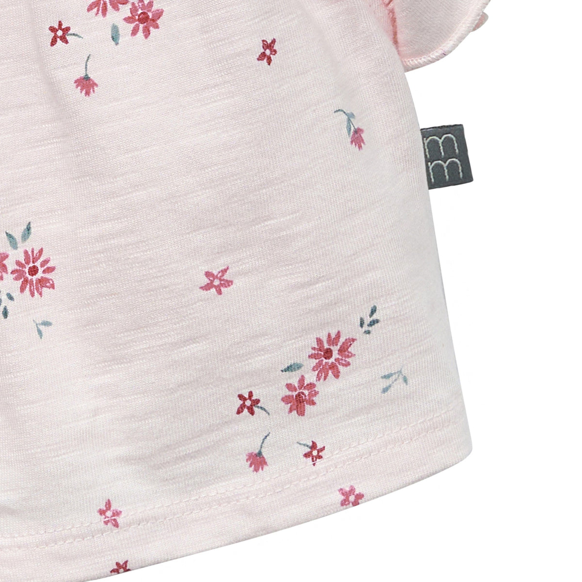 Baby Girls Lt Pink Floral Ruffle Sleeve Top, view 8