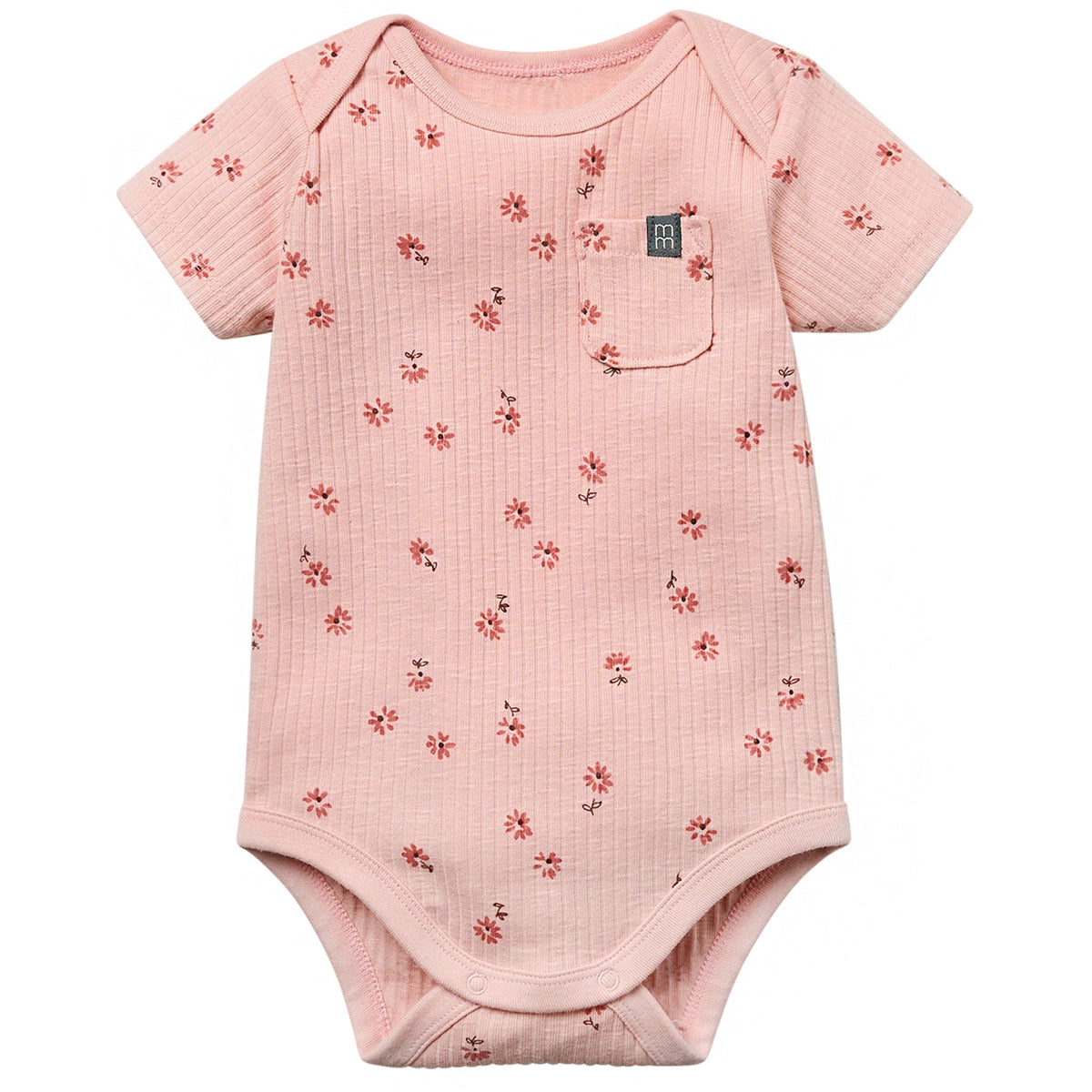 Baby Girls Rose Flower Short Sleeve Bodysuit