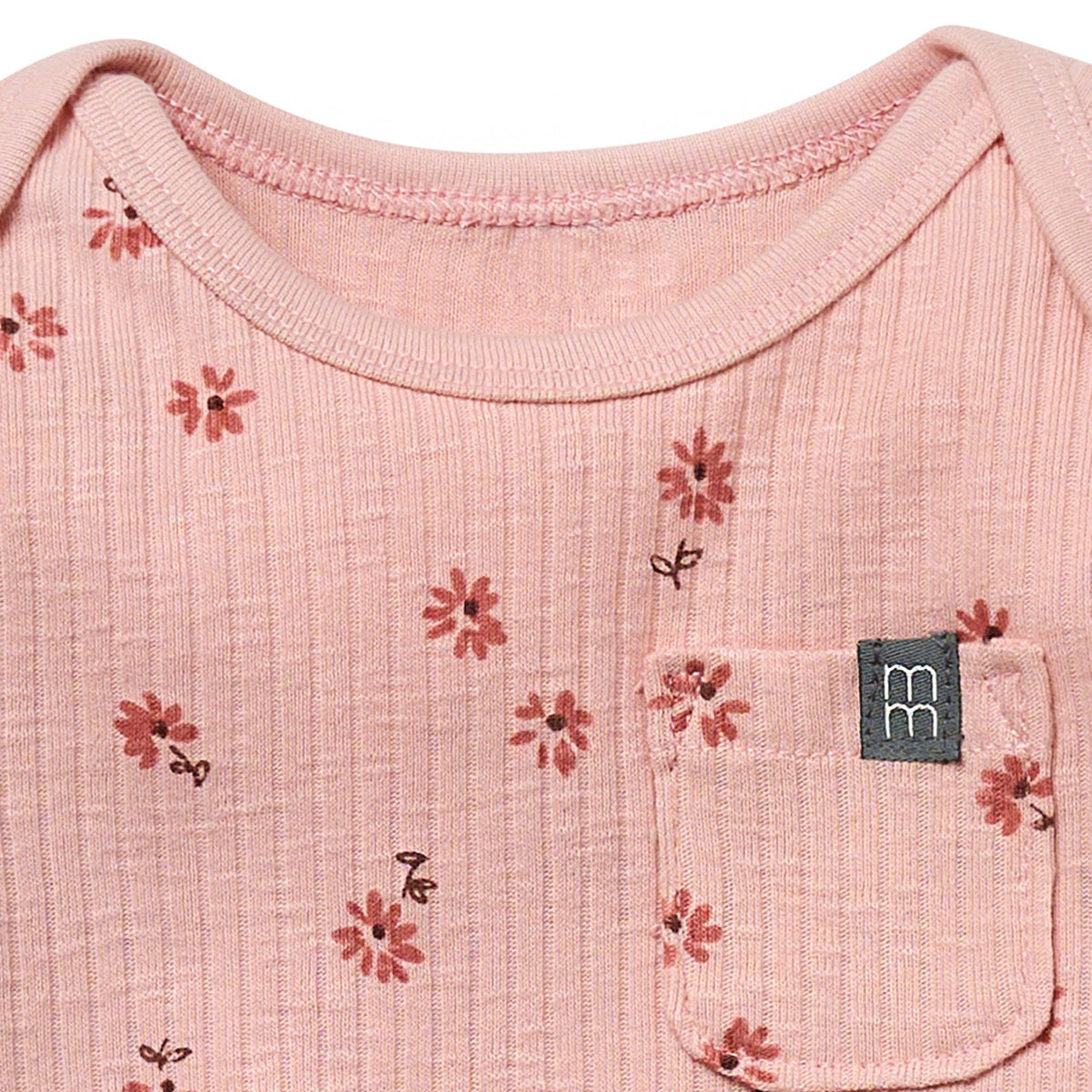 Baby Girls Rose Flower Short Sleeve Bodysuit, view 4