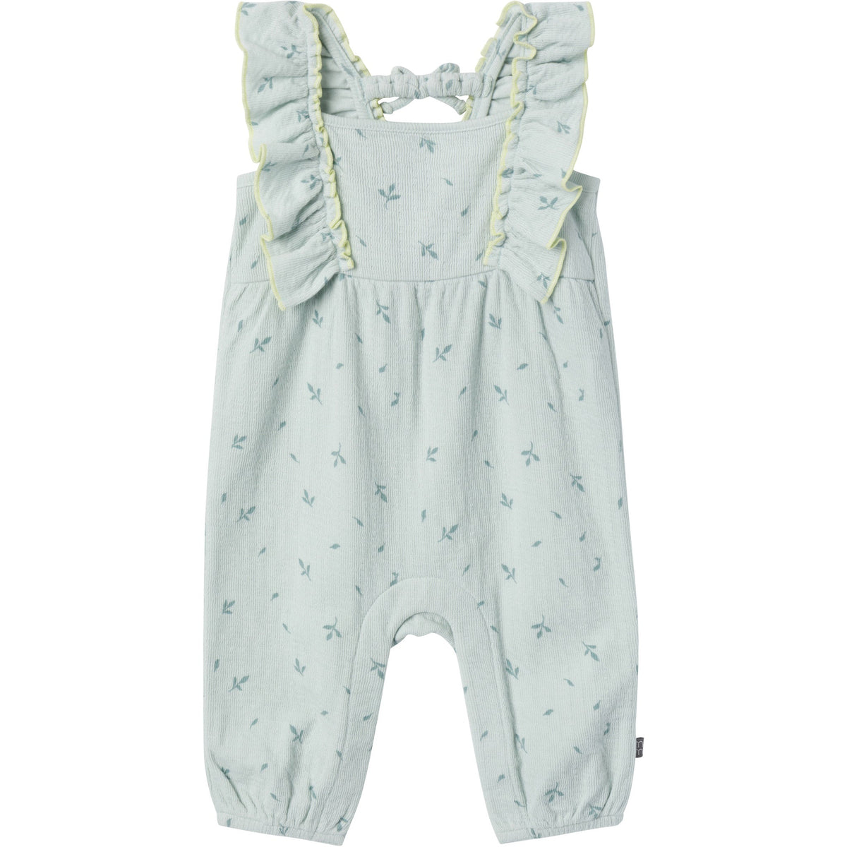 Baby Girls Sky Leaves Ruffles Long Leg Romper-Gerber Childrenswear Wholesale