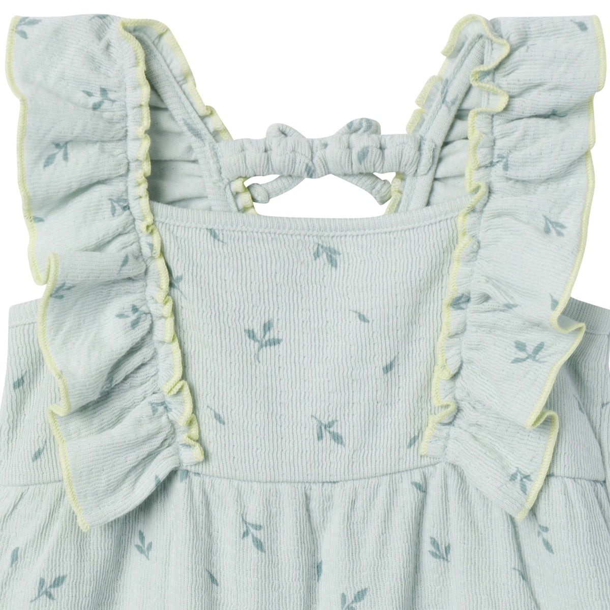 Baby Girls Sky Leaves Ruffles Long Leg Romper-Gerber Childrenswear Wholesale