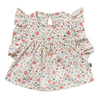 Baby Girls Vanilla Garden Ruffle Sleeve Top