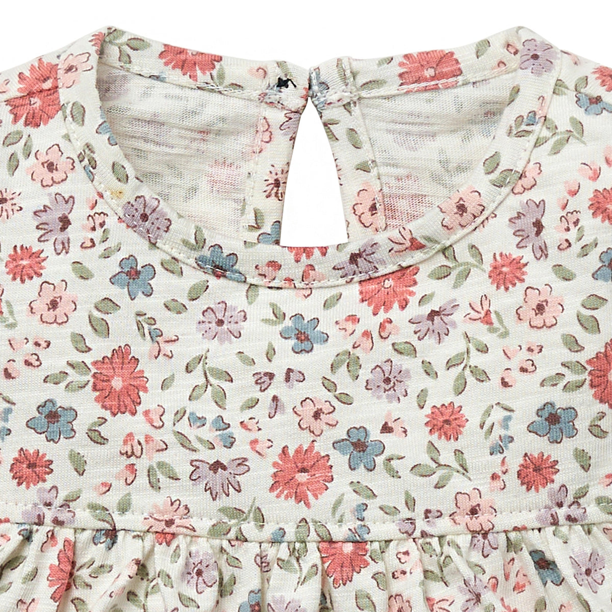 Baby Girls Vanilla Garden Ruffle Sleeve Top, view 2