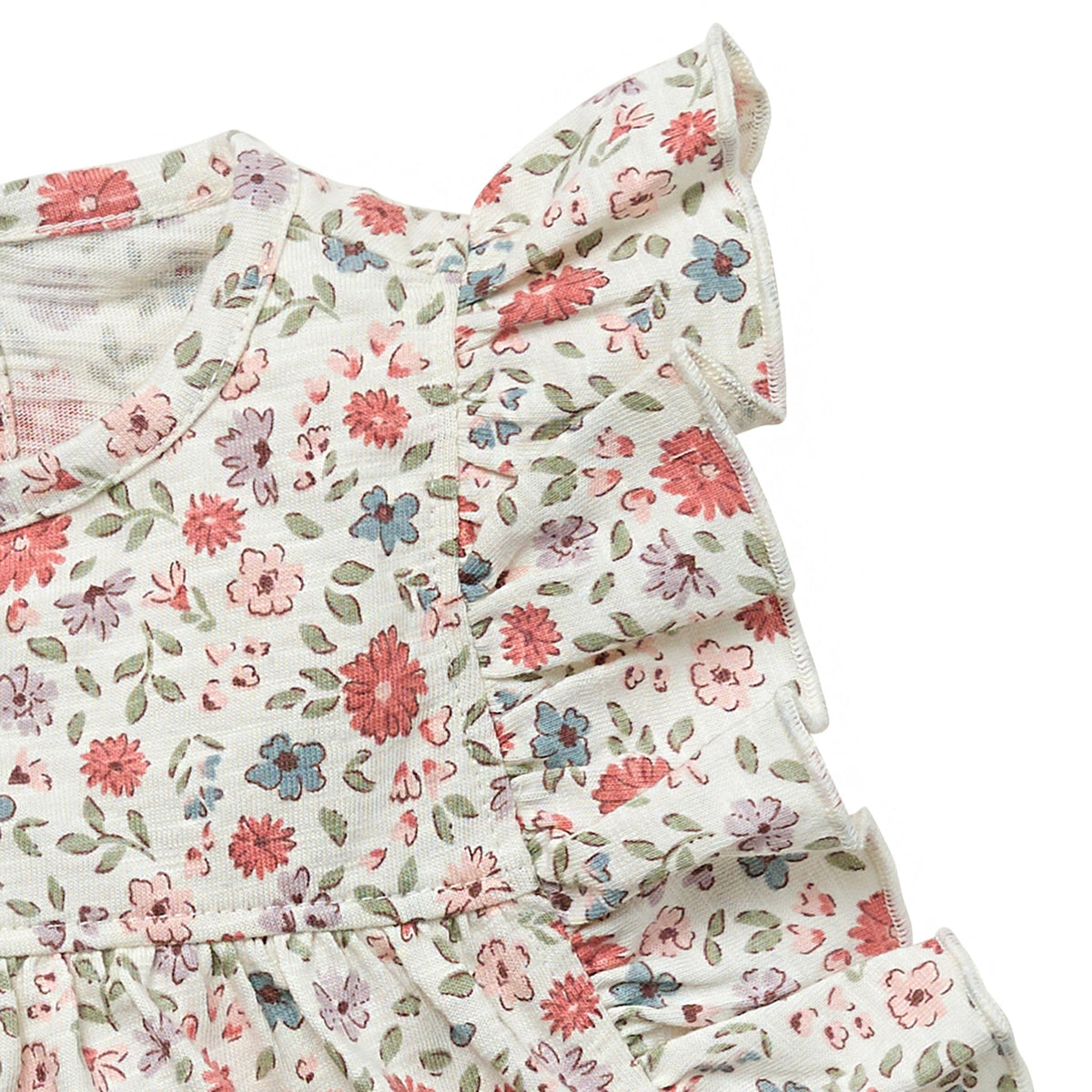 Baby Girls Vanilla Garden Ruffle Sleeve Top, view 3