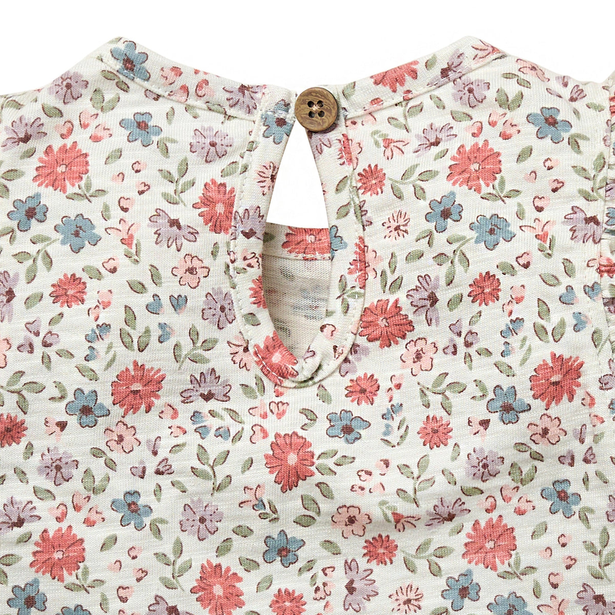 Baby Girls Vanilla Garden Ruffle Sleeve Top, view 6