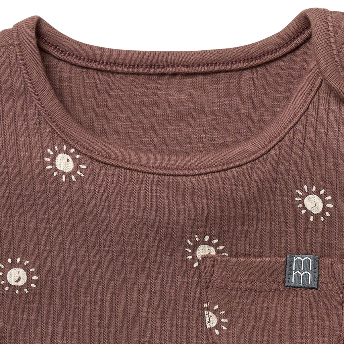 Baby Neutral Brown Suns Tank Top With Pocket, view 2