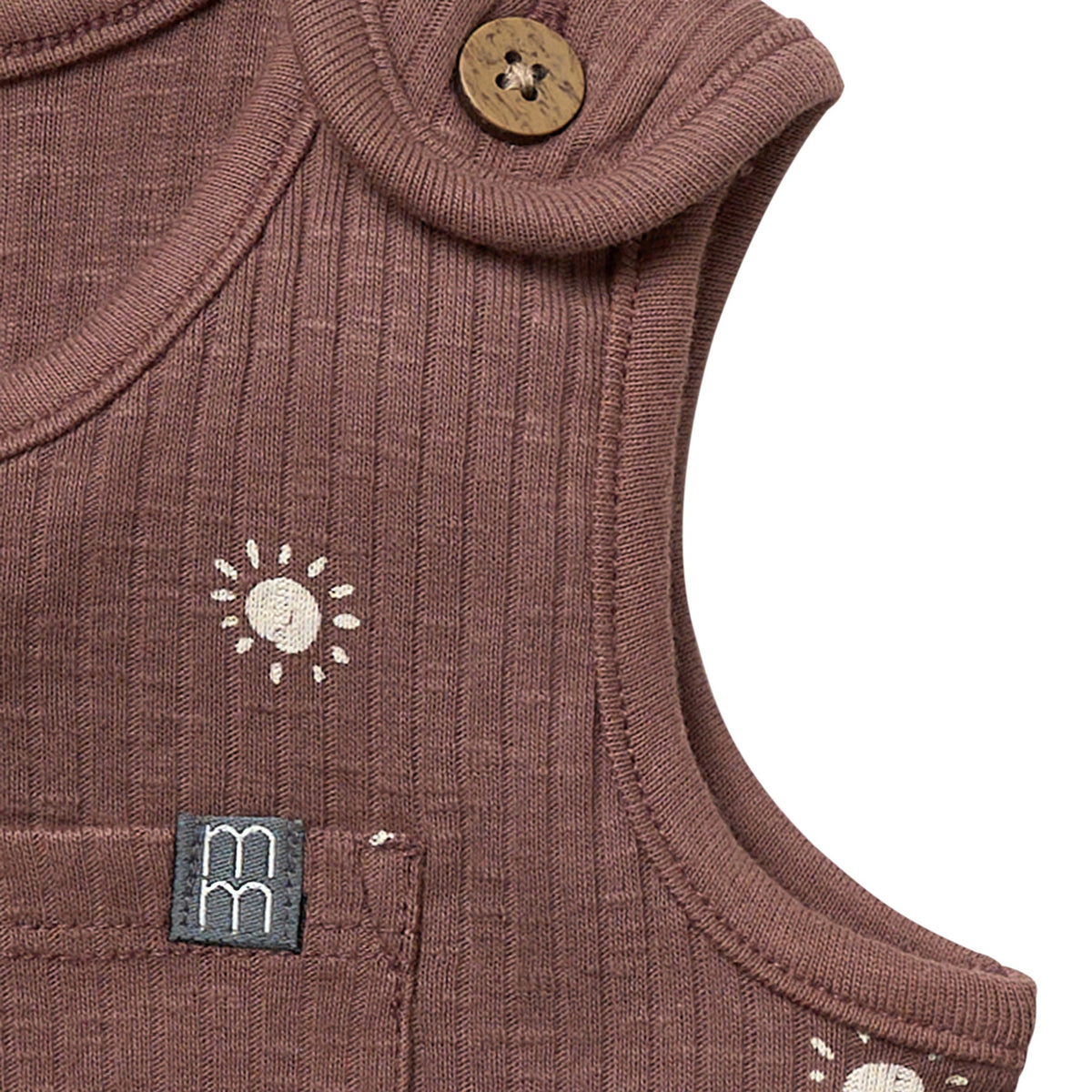 Baby Neutral Brown Suns Tank Top With Pocket, view 3