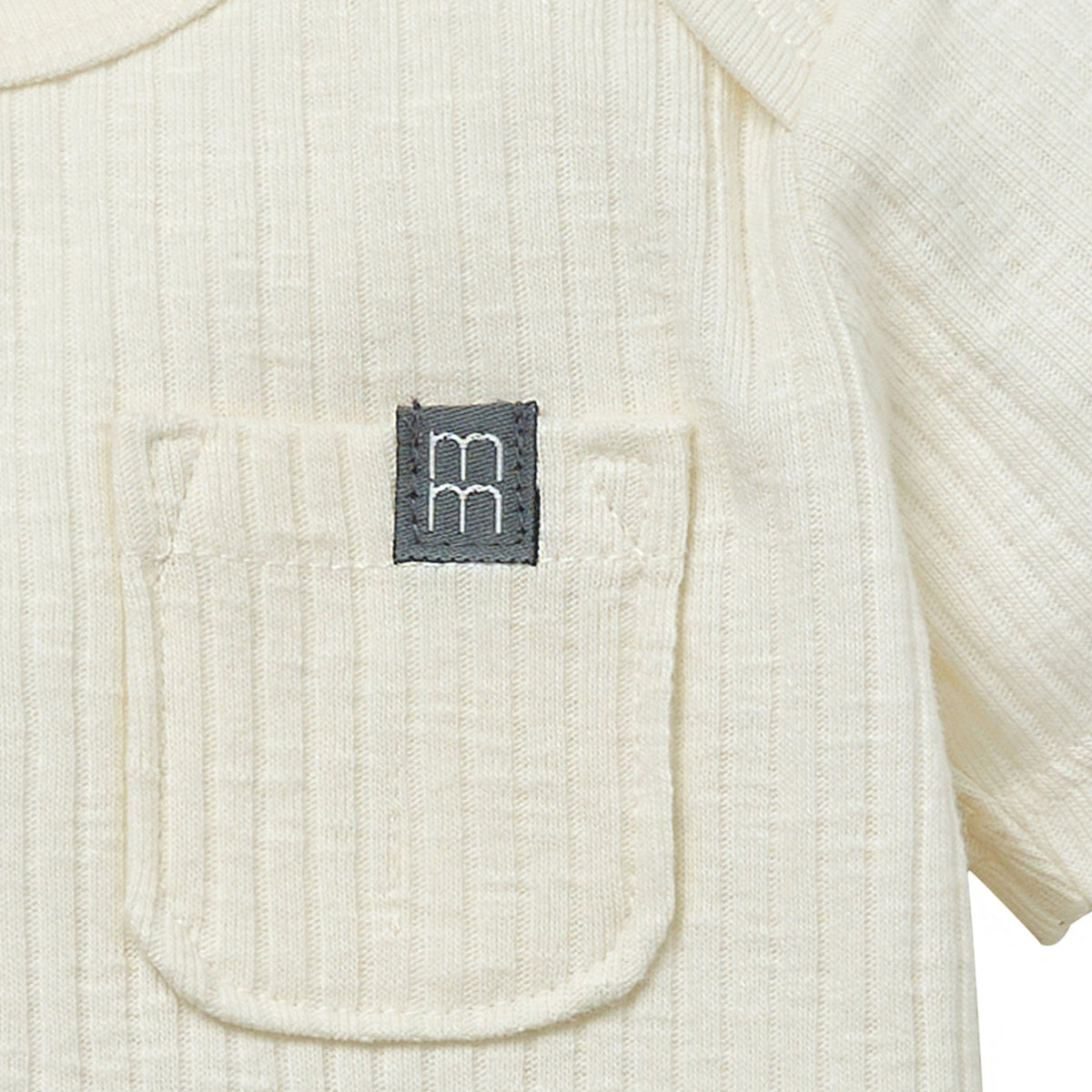Baby Neutral Ivory Short Sleeve Bodysuit, view 3