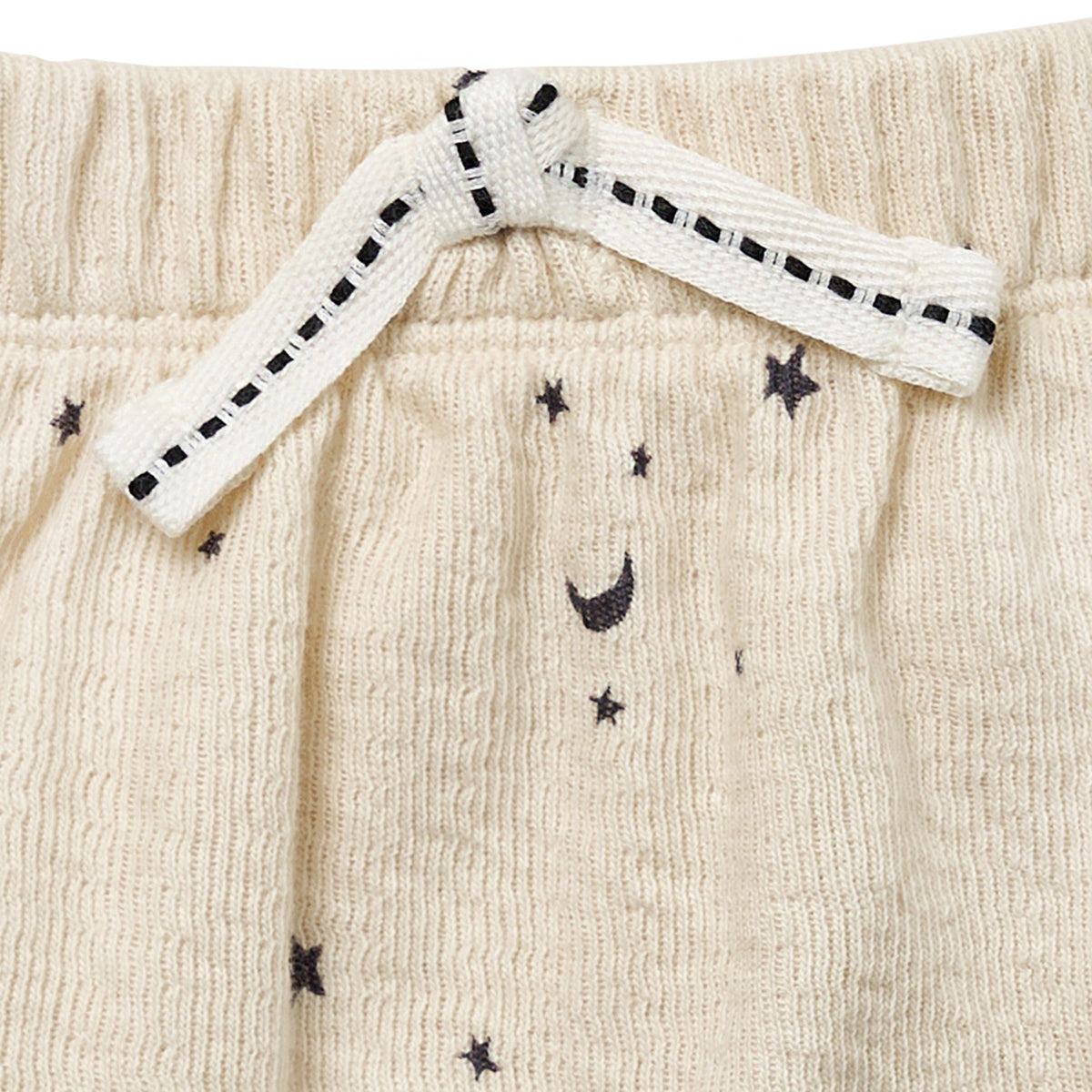 Baby Neutral Lt Beige Moon Stars Harem Shorts, view 3