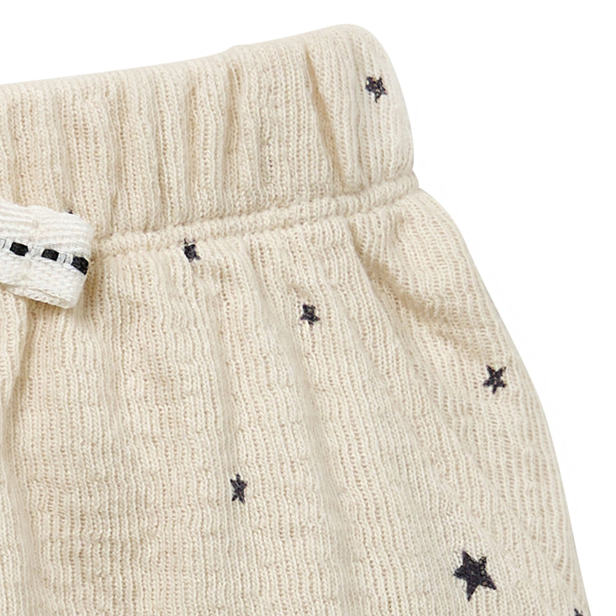 Baby Neutral Lt Beige Moon Stars Harem Shorts, view 4