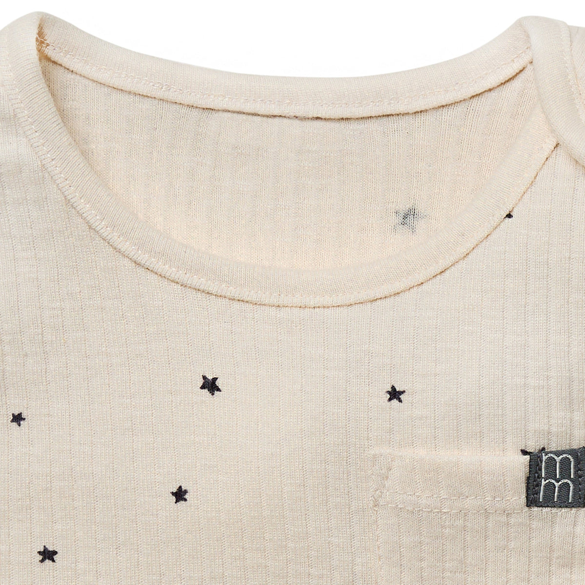 Baby Neutral Lt Beige Moon Stars Tank Top With Pocket, view 4