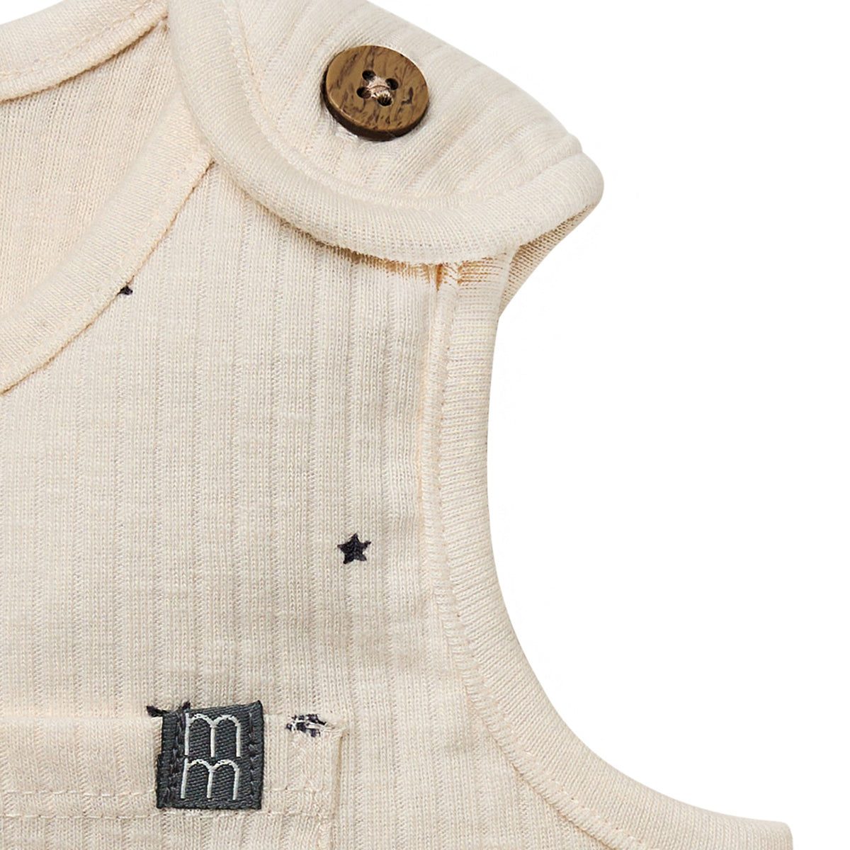 Baby Neutral Lt Beige Moon Stars Tank Top With Pocket, view 5