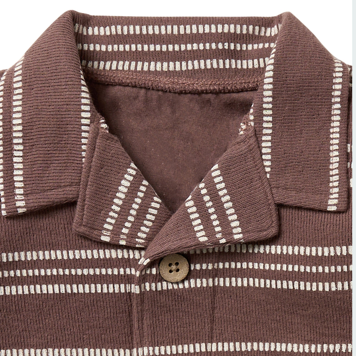 Infant & Toddler Boys Brown Collar Top, view 2