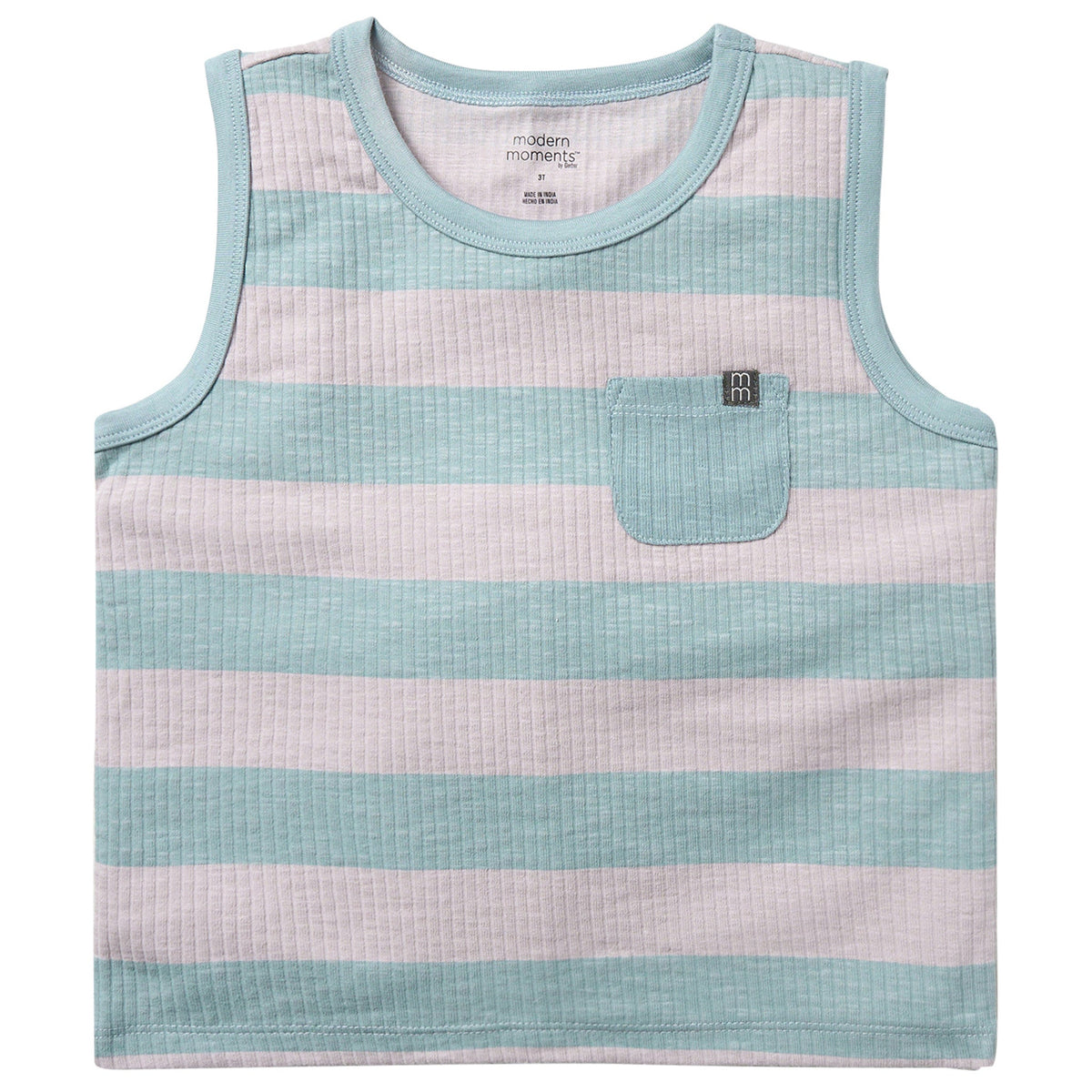 Infant & Toddler Boys Medium Teal Stripe Tank Top