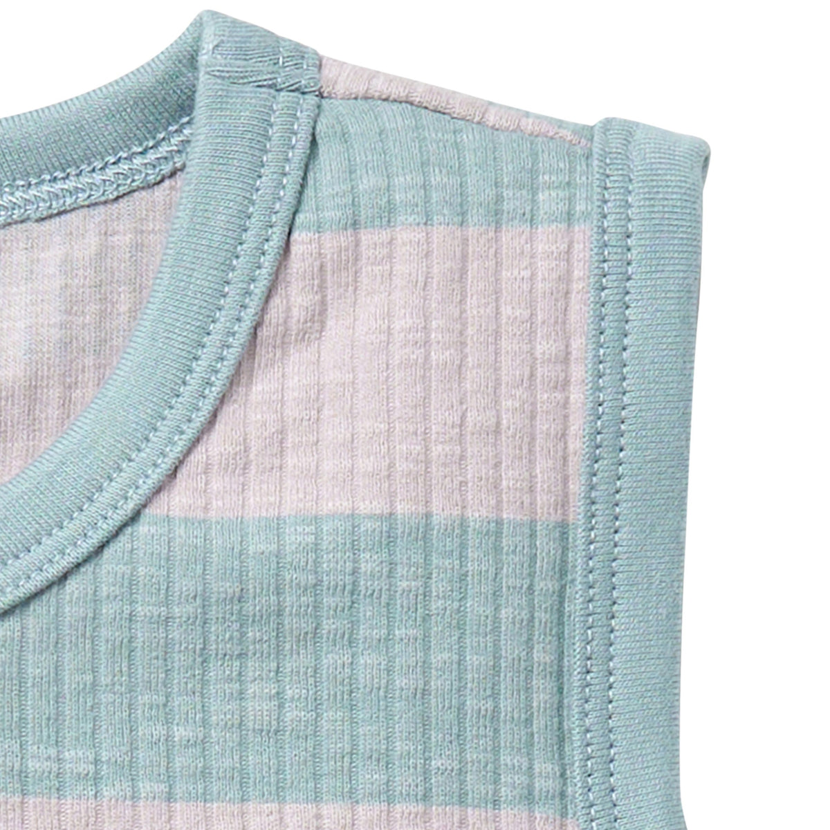 Infant & Toddler Boys Medium Teal Stripe Tank Top, view 3
