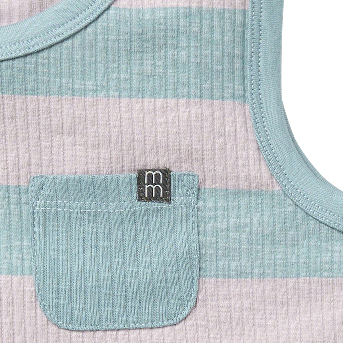 Infant & Toddler Boys Medium Teal Stripe Tank Top, view 4