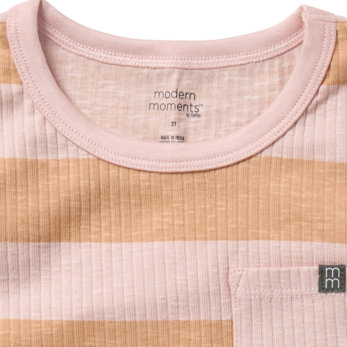 Infant & Toddler Boys Tan Stripe Tank Top, view 2