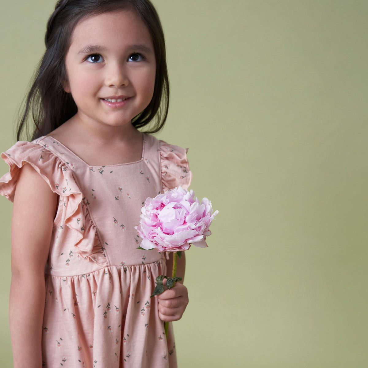 Infant & Toddler Girls Rose Tulips Bow Back Dress-Gerber Childrenswear Wholesale
