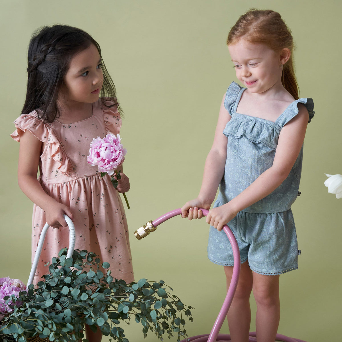 Infant & Toddler Girls Rose Tulips Bow Back Dress-Gerber Childrenswear Wholesale