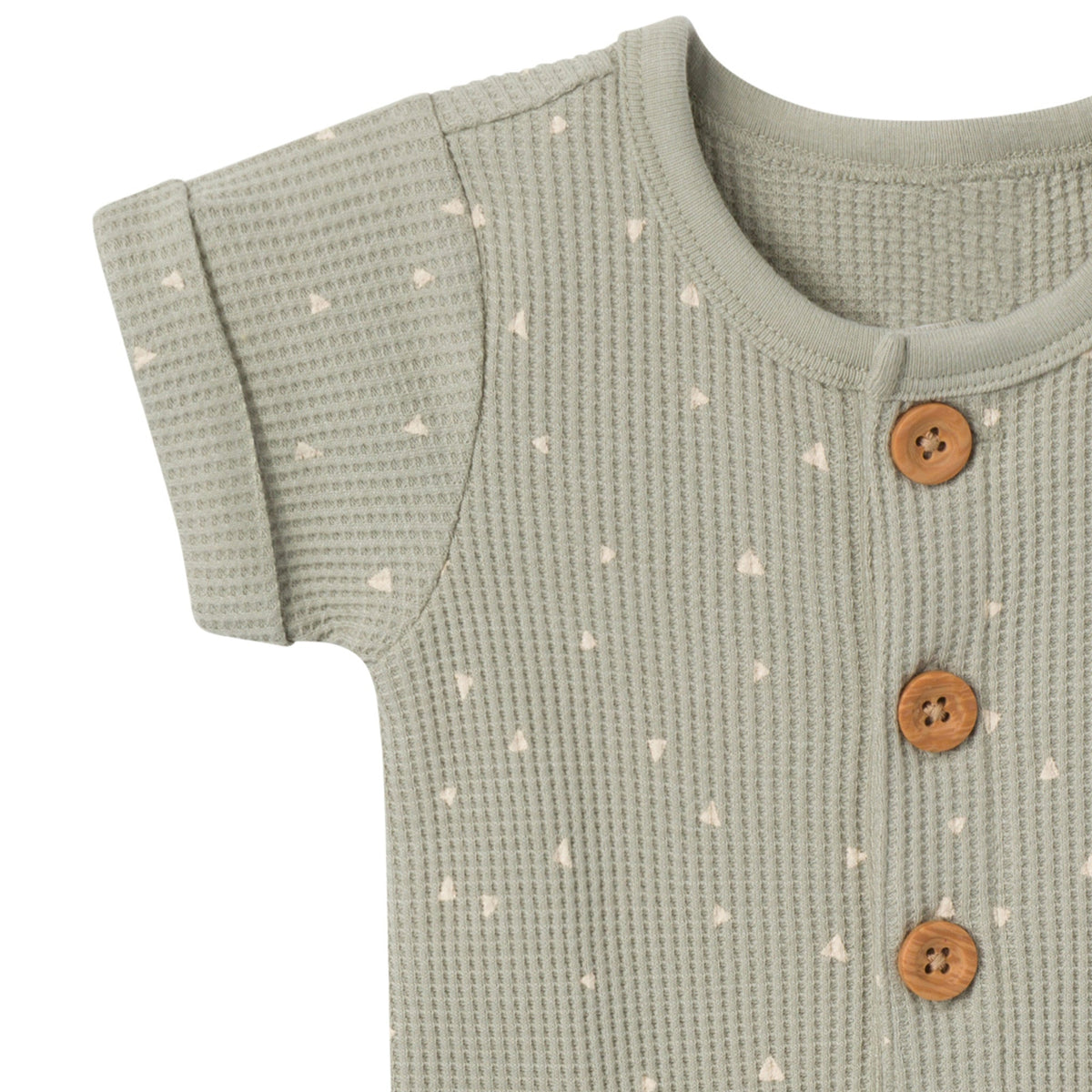 Baby Boys Medium Green Triangles Short Sleeve Long Leg Romper-Gerber Childrenswear Wholesale