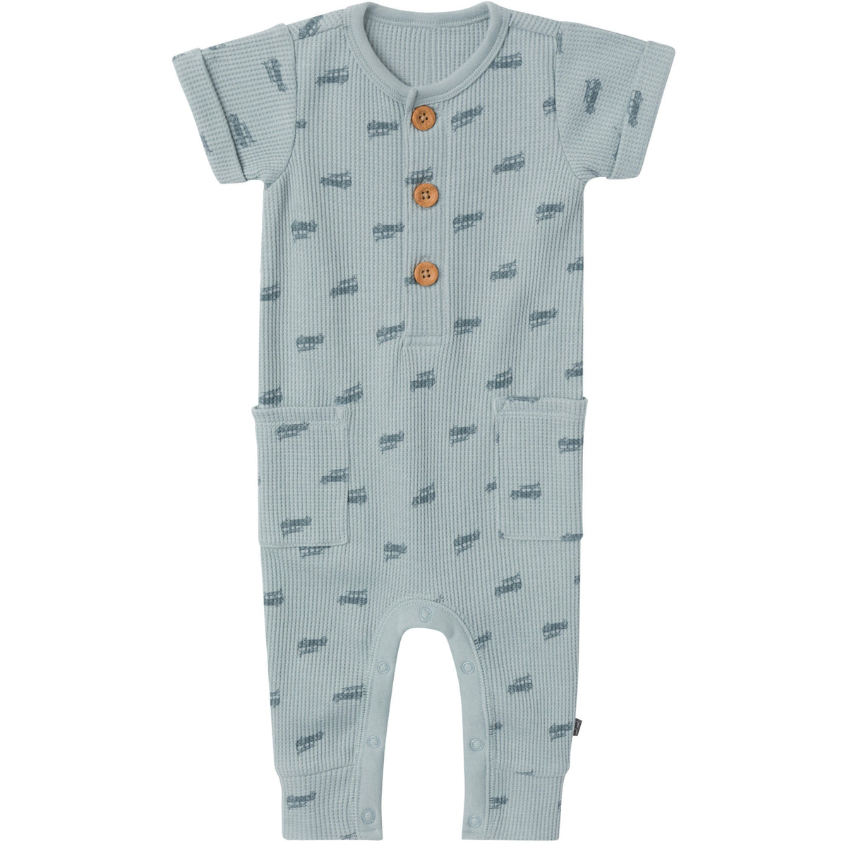 Baby Boys Medium Teal Buggy Short Sleeve Long Leg Romper-Gerber Childrenswear Wholesale