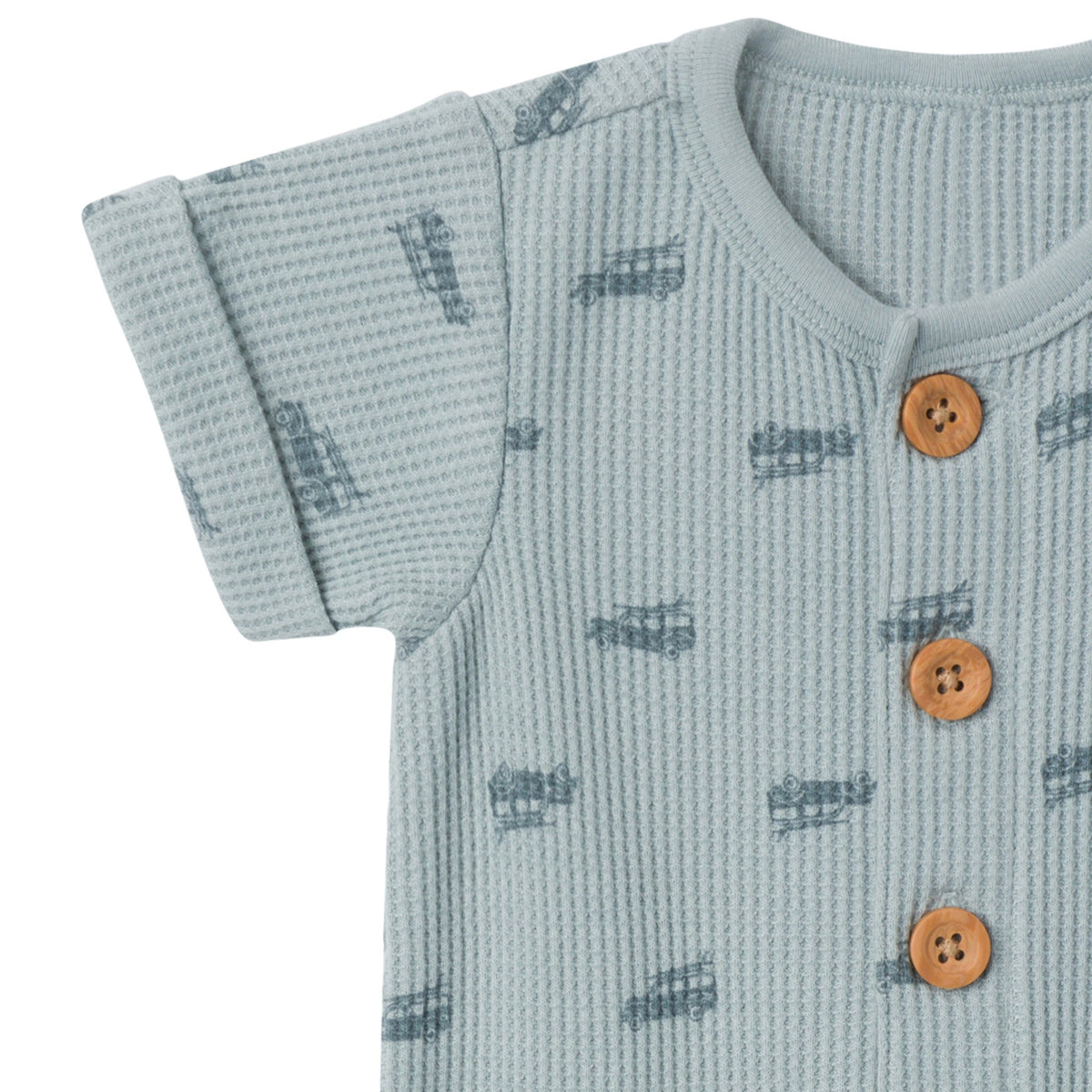 Baby Boys Medium Teal Buggy Short Sleeve Long Leg Romper-Gerber Childrenswear Wholesale