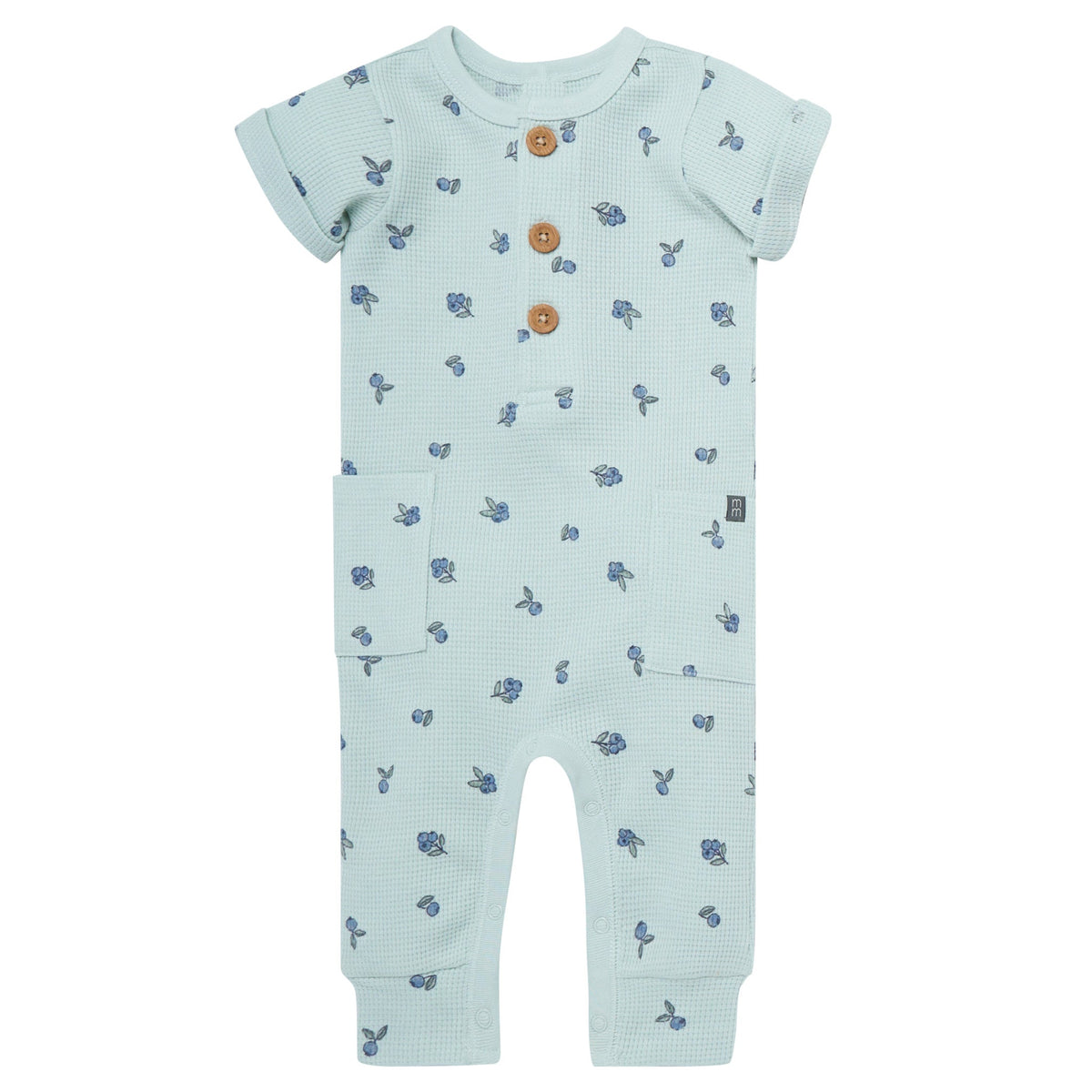 Baby Girls Light Sky Blueberry Short Sleeve Long Leg Romper-Gerber Childrenswear Wholesale