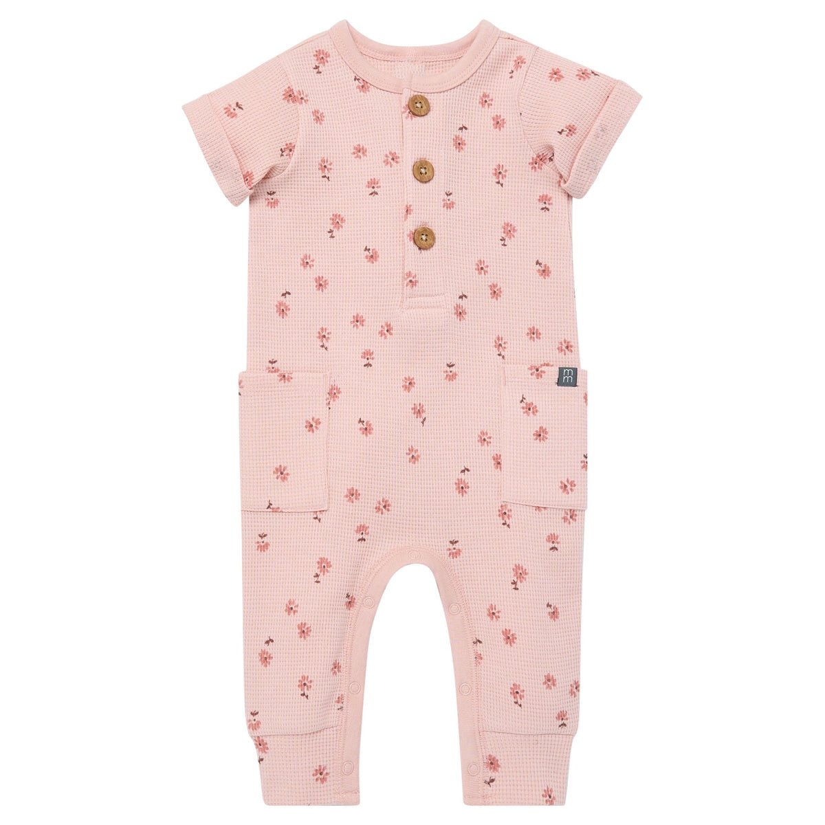 Baby Girls Rose Tossed Daisy Short Sleeve Long Leg Romper-Gerber Childrenswear Wholesale