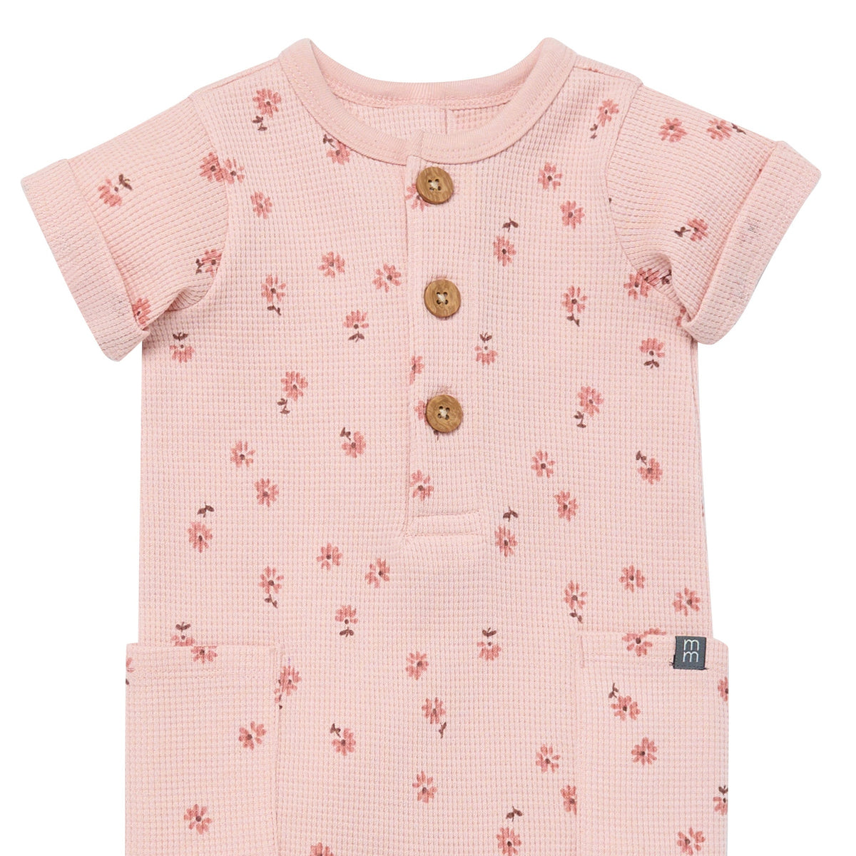 Baby Girls Rose Tossed Daisy Short Sleeve Long Leg Romper-Gerber Childrenswear Wholesale