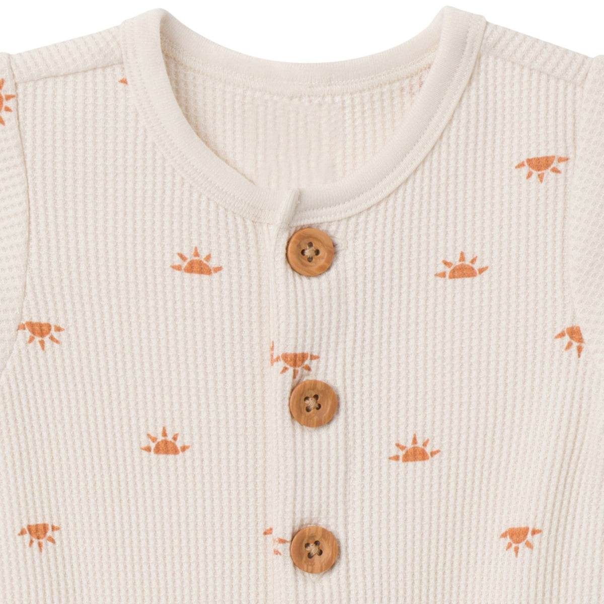 Baby Neutral Beige Suns Short Sleeve Long Leg Romper-Gerber Childrenswear Wholesale