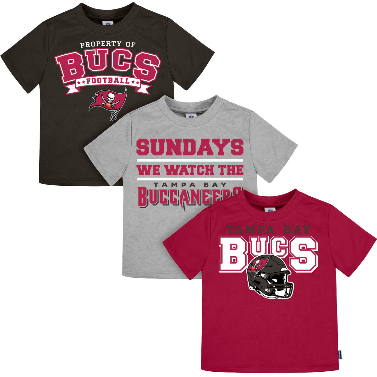 3-Pack Infant & Toddler Neutral Buccaneers T-Shirts-Gerber Childrenswear Wholesale